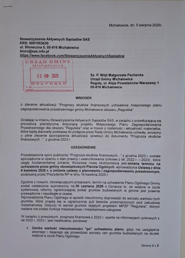 Pismo o prognozę 1