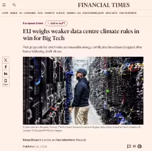 UE rozważa łagodniejsze przepisy klimatyczne dla centrów danych — z korzyścią dla Big Techów